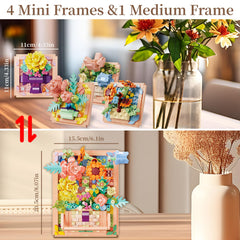 NAFONRU Flowers Building Set Sunflower Frame brightens any room with cheerful botanical art.