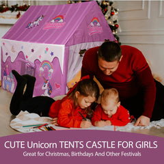 Naibrxh Princess Unicorn Castle Playhouse portable design suitable for indoor or outdoor adventures