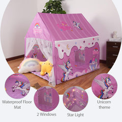 Naibrxh Princess Unicorn Castle Playhouse star lights create a cozy glow for evening play