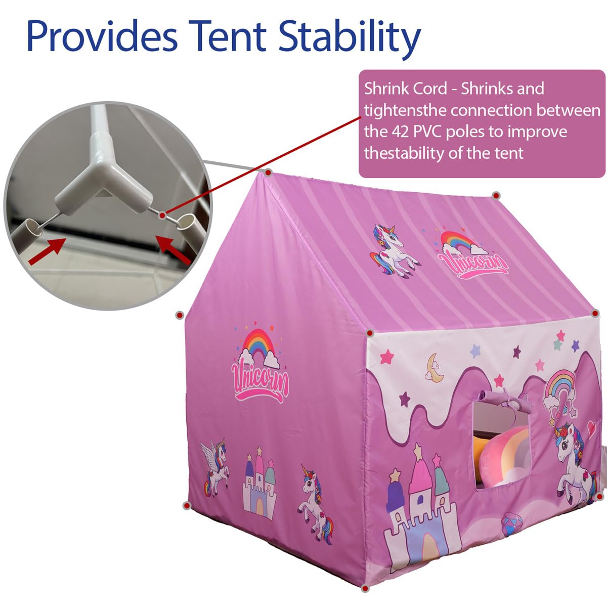 Naibrxh Princess Unicorn Castle Playhouse includes warranty support for peace of mind