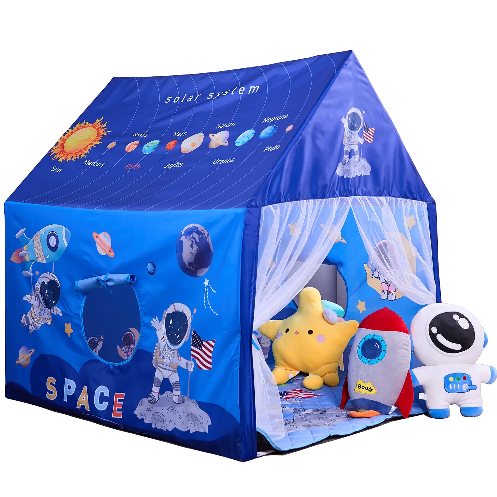 Naibrxh Space Rocket Tent exterior for indoor or outdoor play
