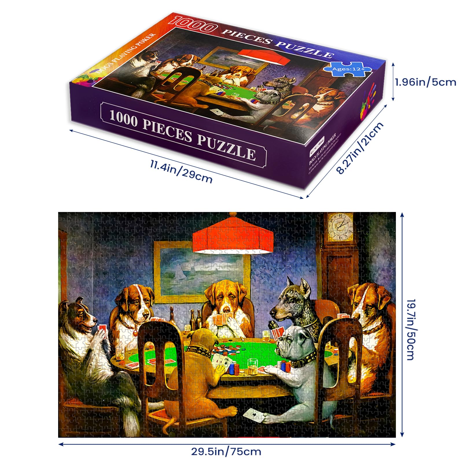 Najiaxiaowu dogs playing poker puzzle pieces close-up, showcasing smooth edges for safe handling