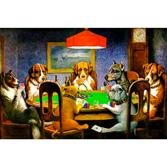 Najiaxiaowu 1000-piece dogs playing poker puzzle box image, ideal for family game night