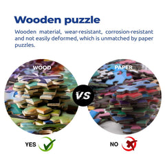 Najiaxiaowu wooden puzzle closeup shows vibrant, glare-free inks.
