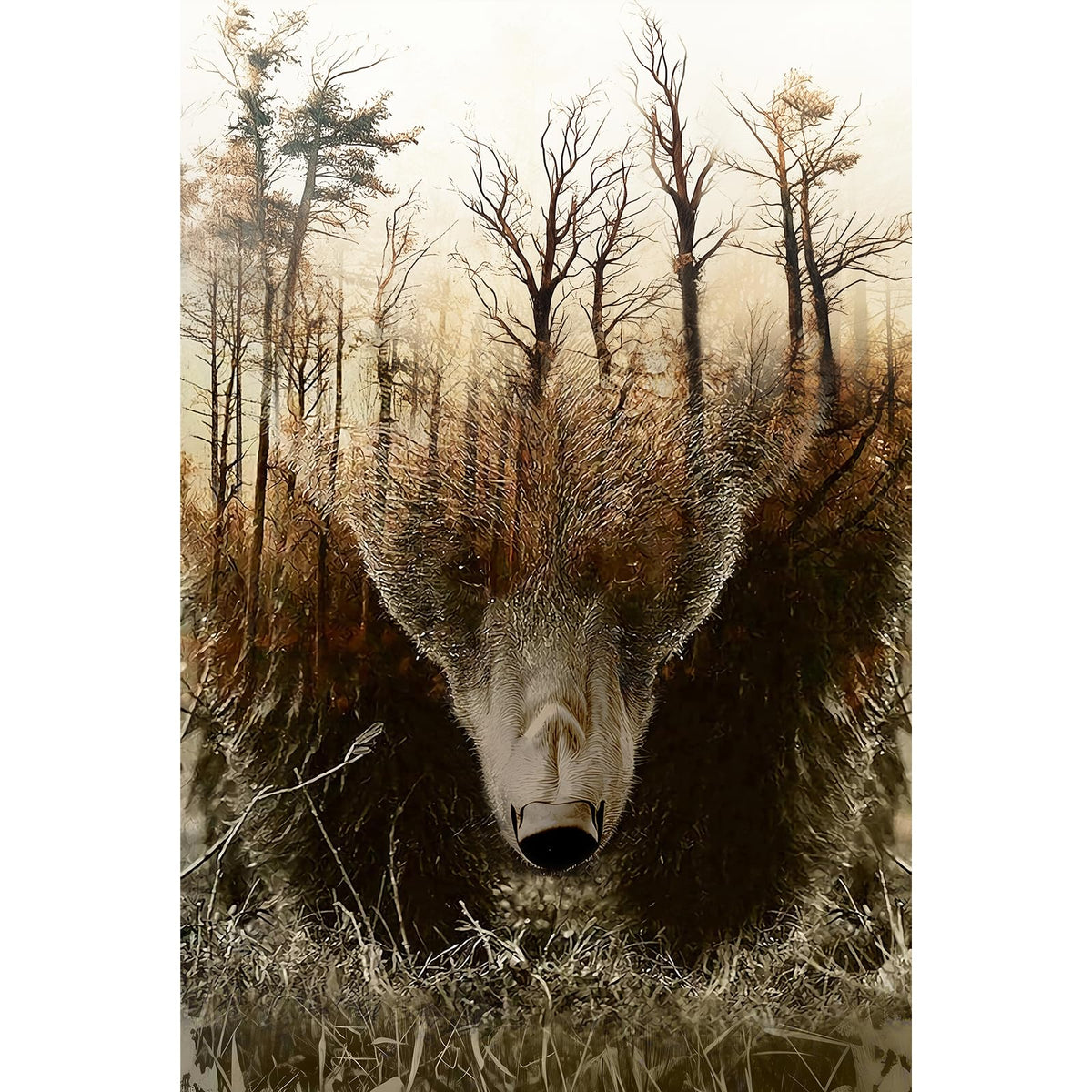 Najiaxiaowu WOZUIBAN forest map puzzle pieces spread for a relaxing family night activity