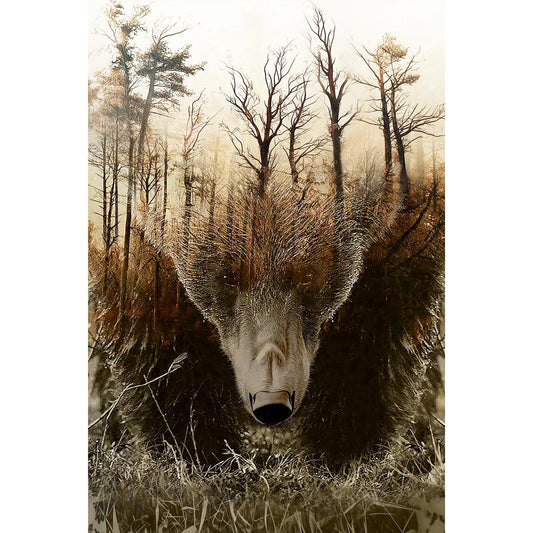 Najiaxiaowu WOZUIBAN forest map puzzle pieces spread for a relaxing family night activity