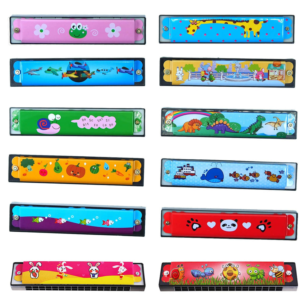 Namubarwa kids harmonica with dinosaur pattern promotes playful musical exploration.