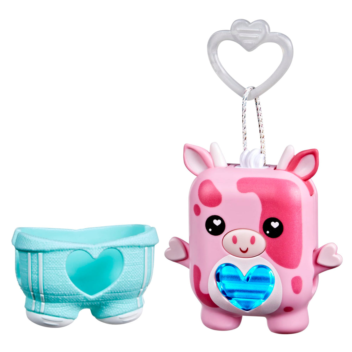 Nano-MALS Mootilda pink cow heart meter glows as a tactile fidget toy