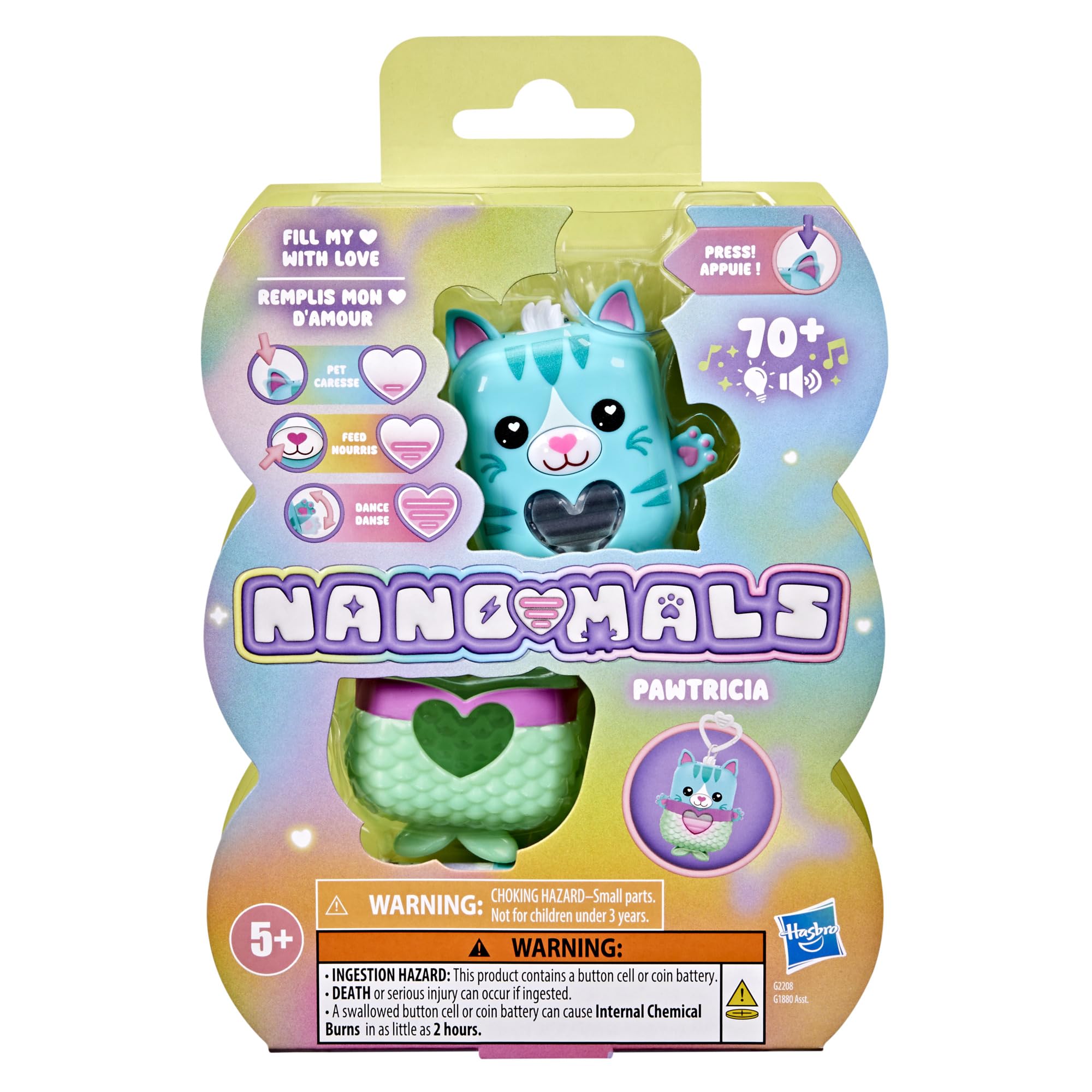 Nano-MALS Pawtricia blue heart meter showing interactive play and glowing meter.
