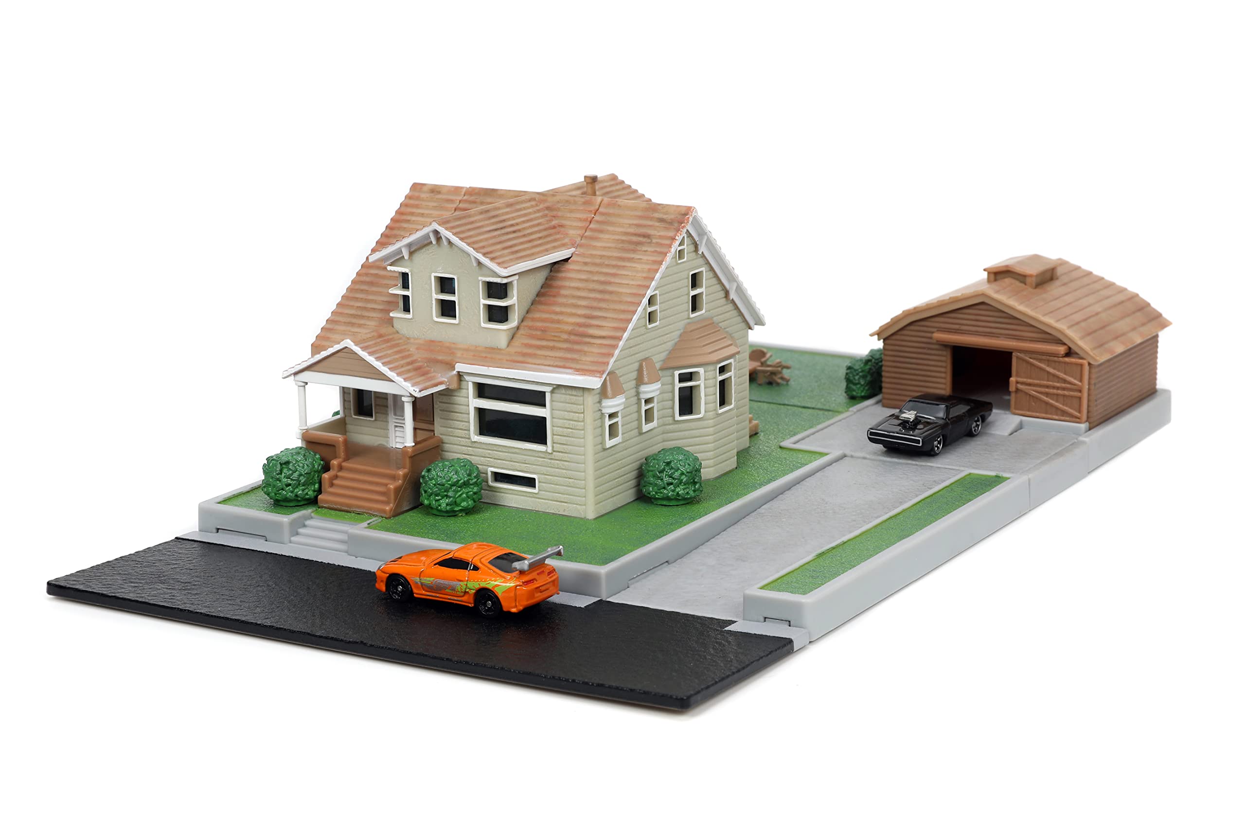 Nano Scene Jada Fast and Furious diorama showing Dom Toretto's house for display.