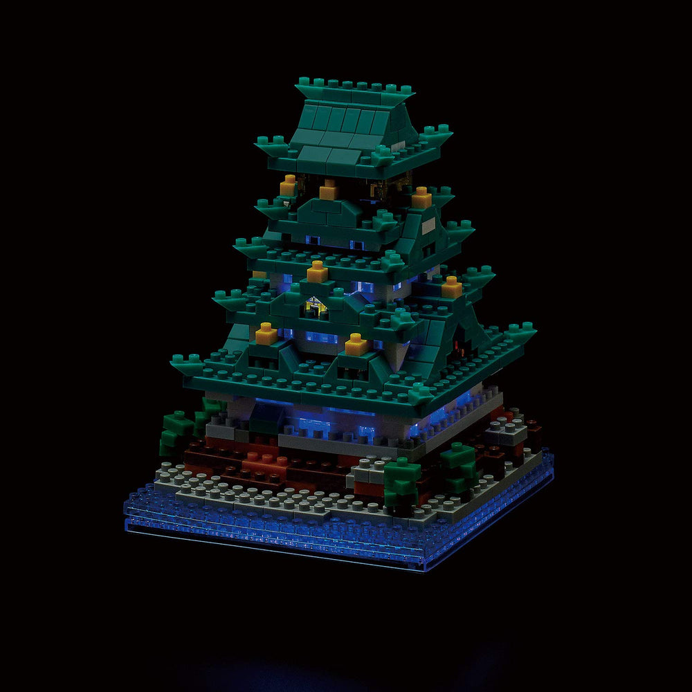 Nanoblock Osaka Castle finished model ready for display shelf