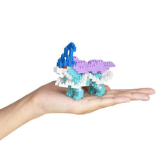 Nanoblock Suicune pieces closeup emphasizing precision bricks for collectors