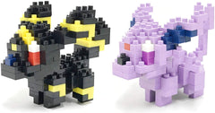 Nanoblock Umbreon assembly highlights fine texture for collection display.