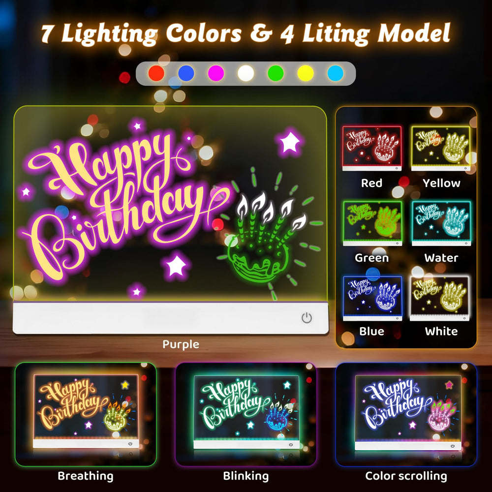 NanoMin LED drawing board four lighting modes offer dynamic art options.