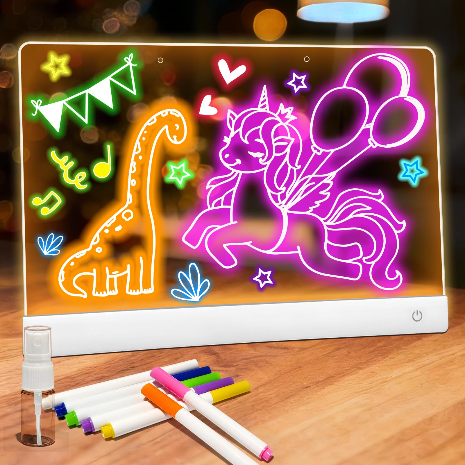 NanoMin LED drawing board kids glow – vibrant, reusable surface for imaginative art.