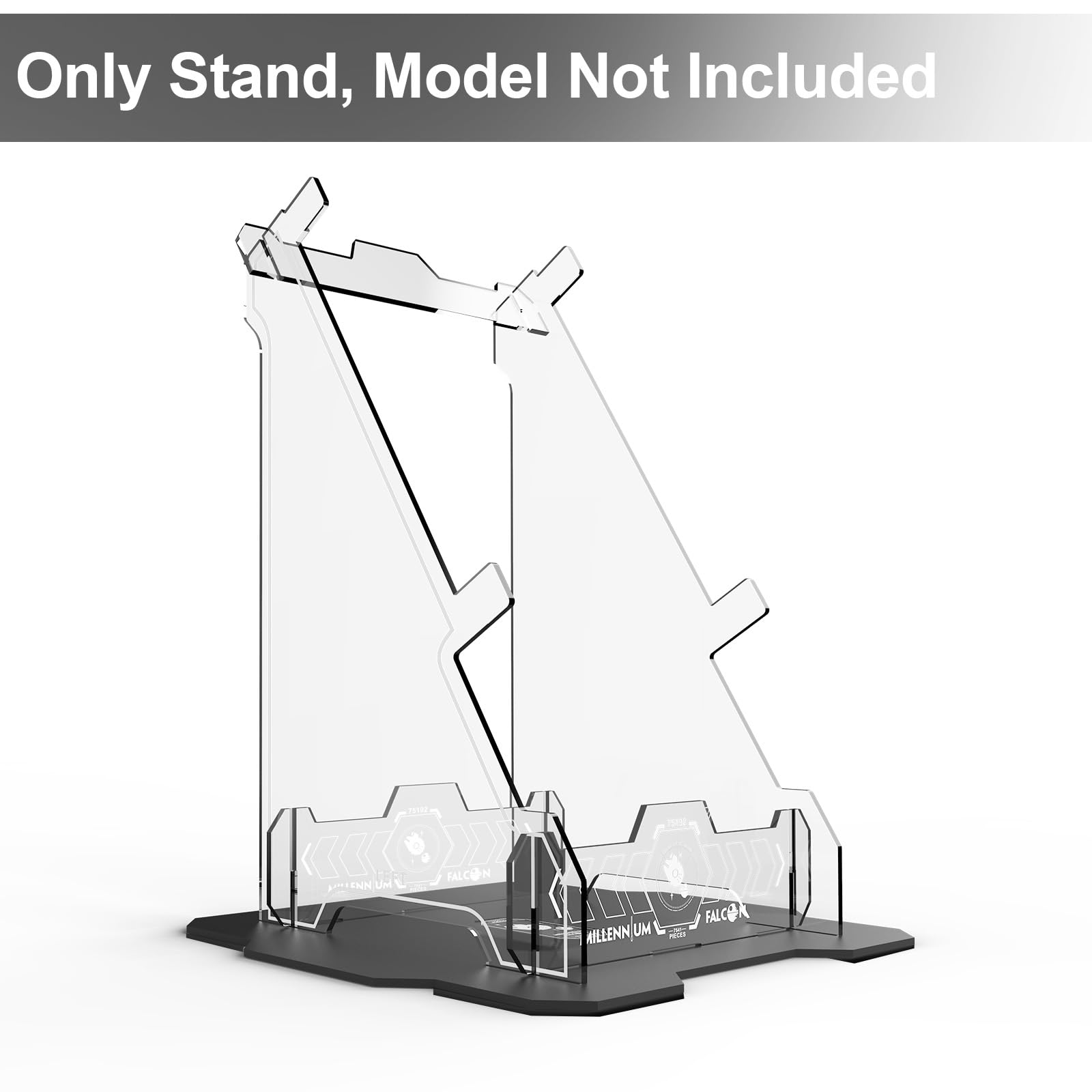 NAOCARD Millennium Falcon stand side view showing slim vertical support