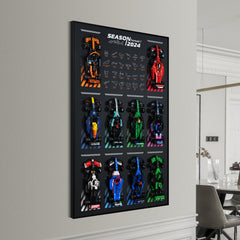 NAOCARD speed champions wallboard with aluminum frame for space-saving display.