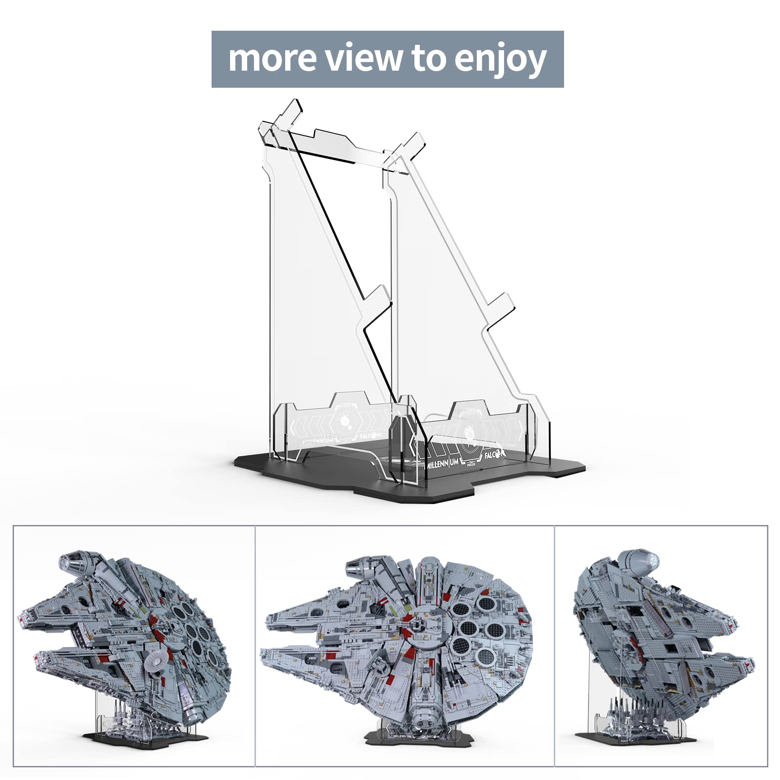 NAOCARD vertical display bracket for LEGO 75192 neatly upright on shelves