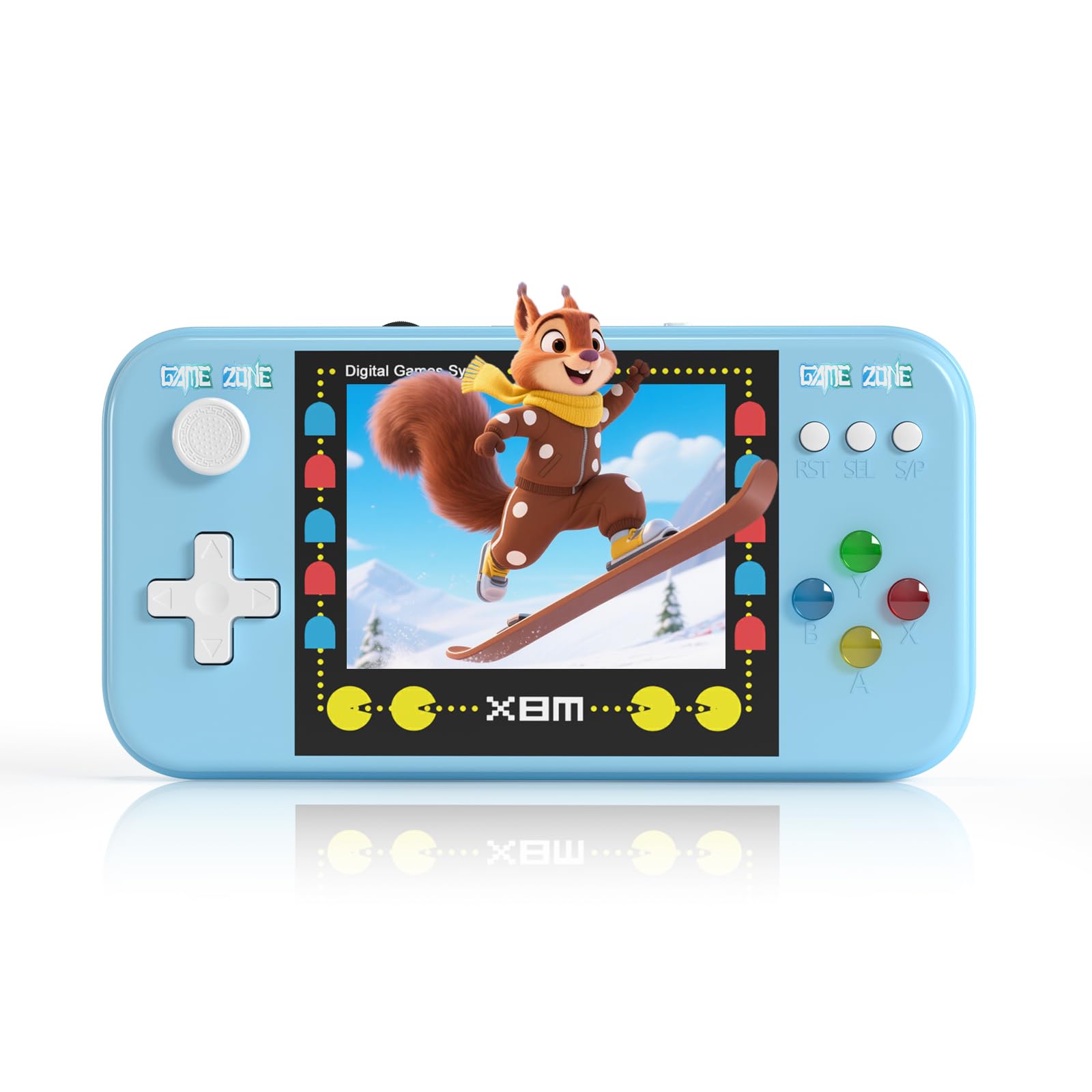 NAONII handheld console with 500 built-in games for versatile retro gaming on the go.