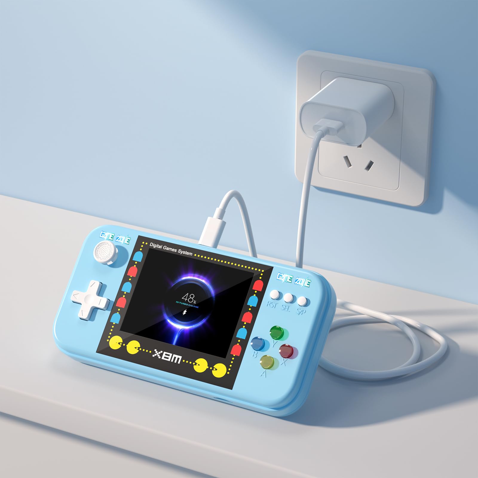 NAONII handheld console ergonomic grip for comfortable play during long sessions.