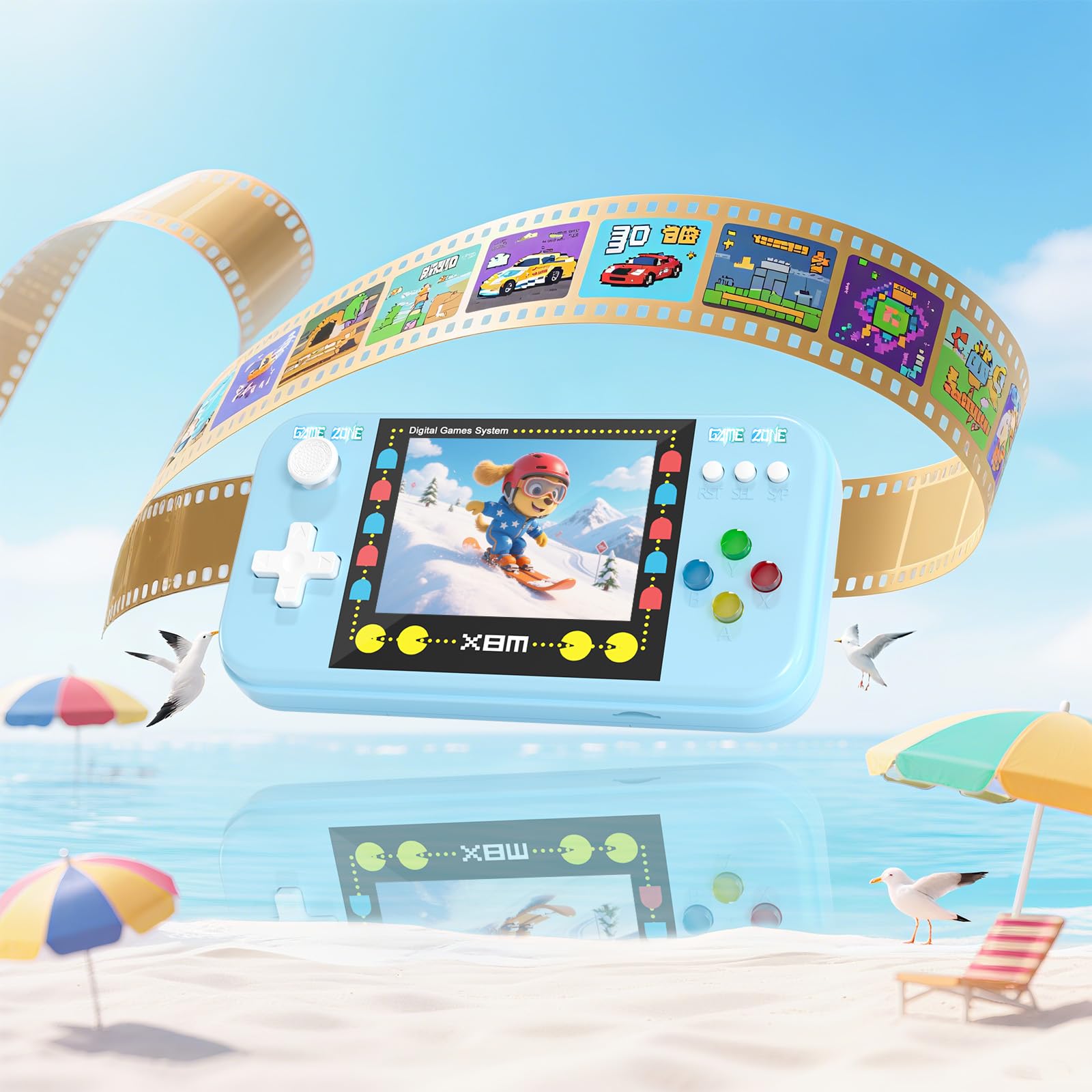 NAONII handheld console supports TV output for larger-screen retro gaming.
