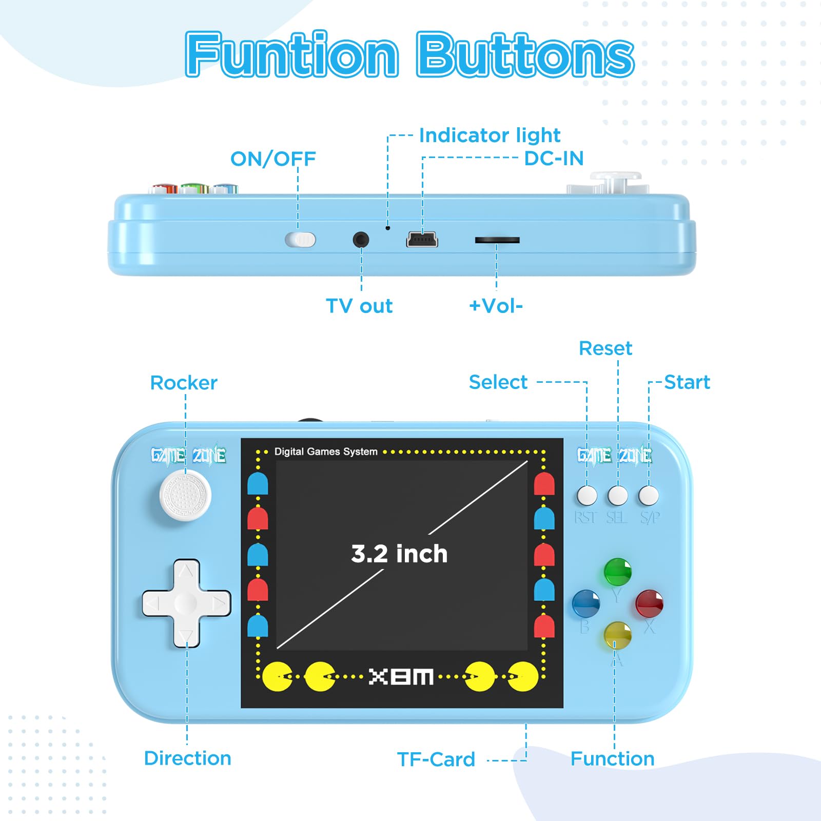 NAONII handheld console two-player mode with gamepad for shared retro fun.