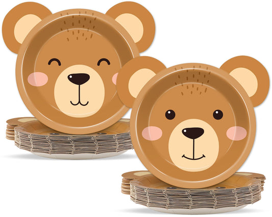Naozinebi bear plates set of 50 for effortless party cleanup and snack service