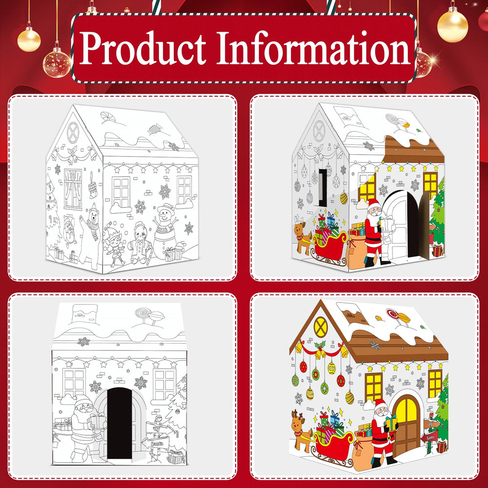 Naozinebi Christmas Playhouse coloring canvas supports fine motor practice through coloring and patterning