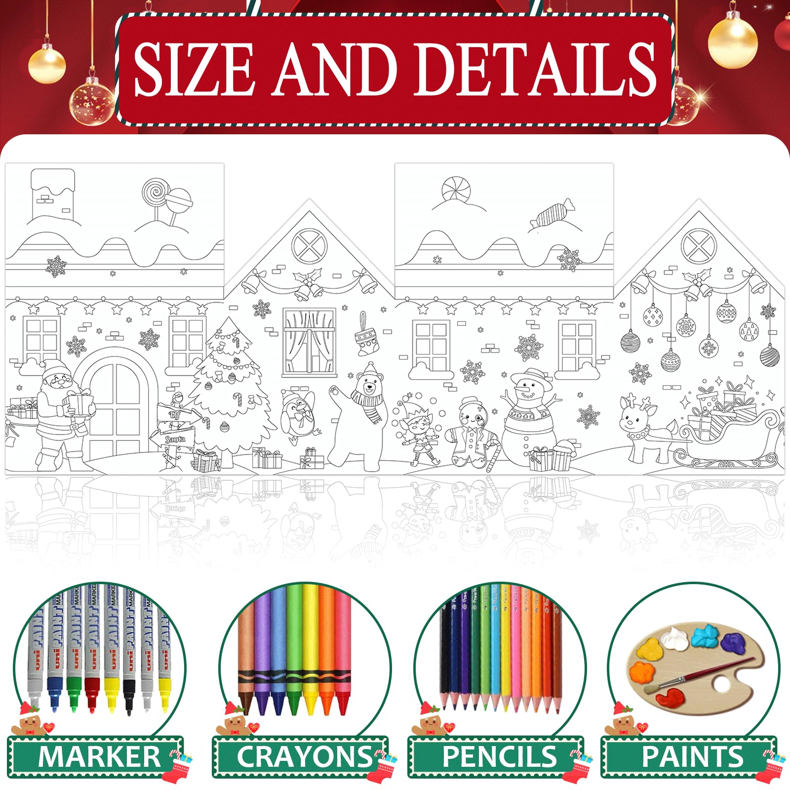 Naozinebi Christmas Playhouse gingerbread-man print invites kids to personalize with colors