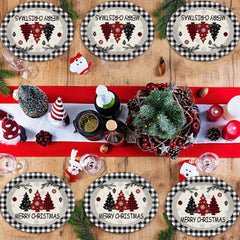 Naozinebi festive table setup with holiday plates for quick cleanup.