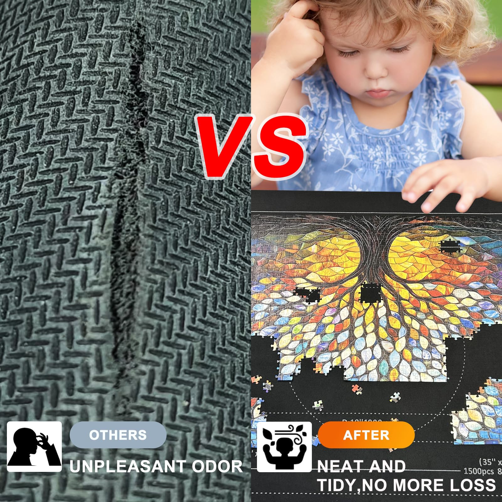 Napzy soft felt puzzle surface protects pieces during placement