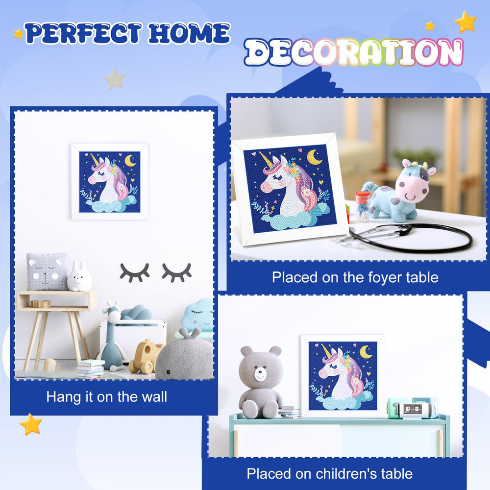 Nardoll wooden frame highlights finished diamond art for desk or wall display.