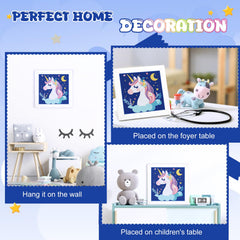 Nardoll wooden frame highlights finished diamond art for desk or wall display.