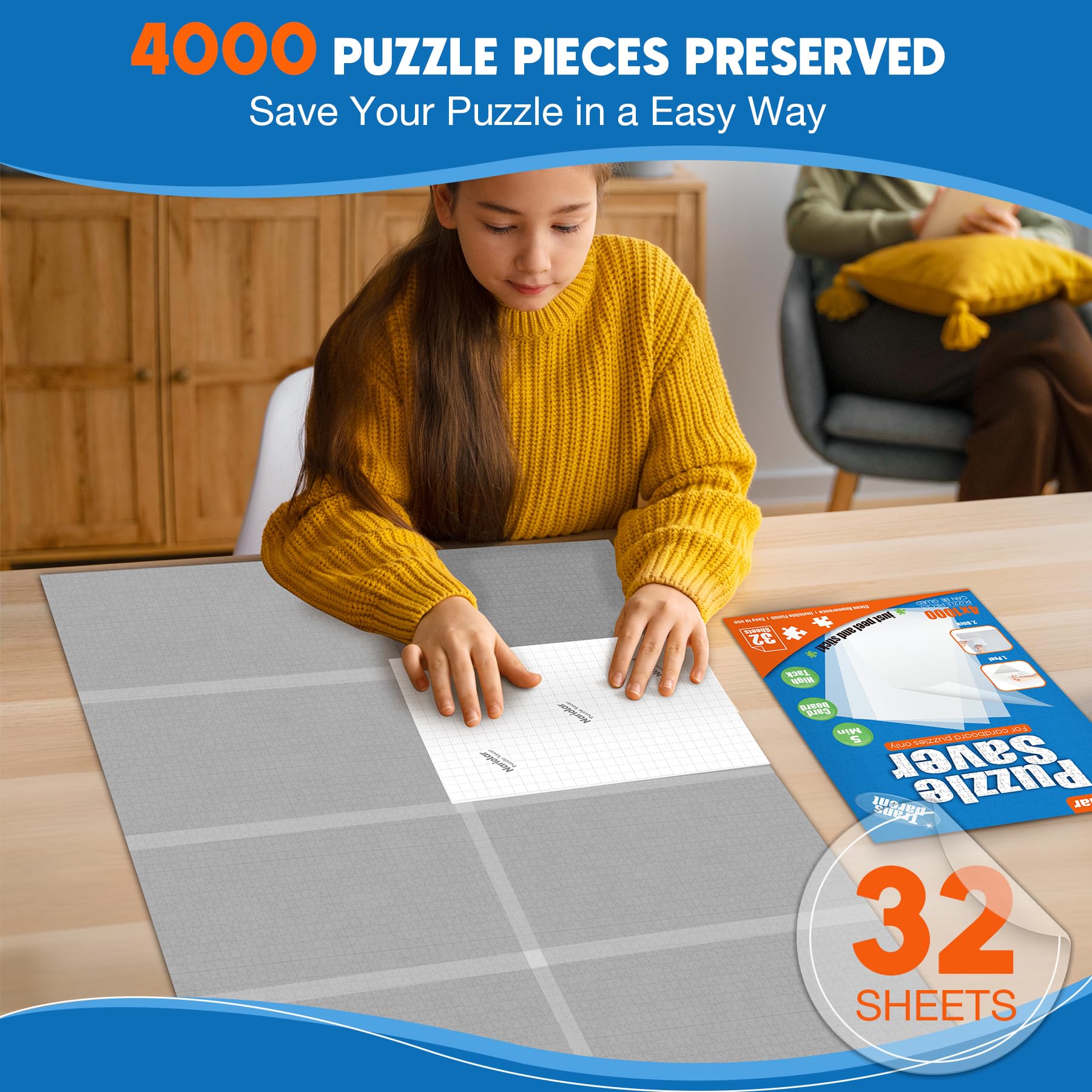 Nariolar puzzle glue sheets adhesion close-up showcasing ultra-strong glue.