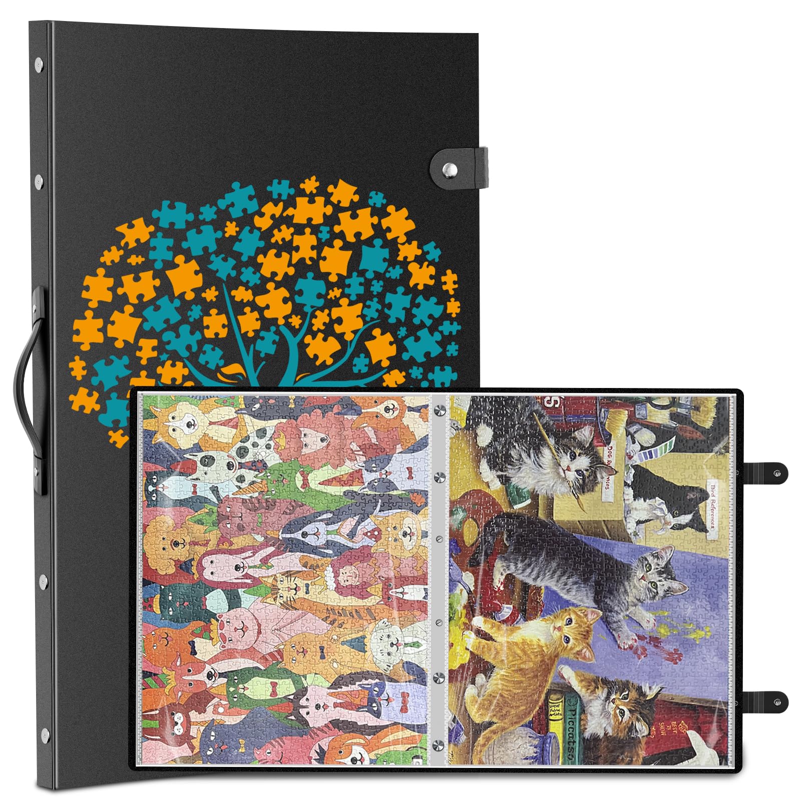 Nariolar puzzle storage folder front view keeps puzzles neatly organized and protected.