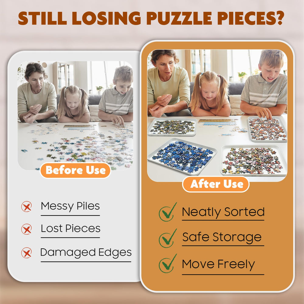 Nariolar puzzle trays serve as a compact desk organizer during puzzling