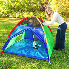 NARMAY Play Tent with colored fiberglass poles for quick assembly.