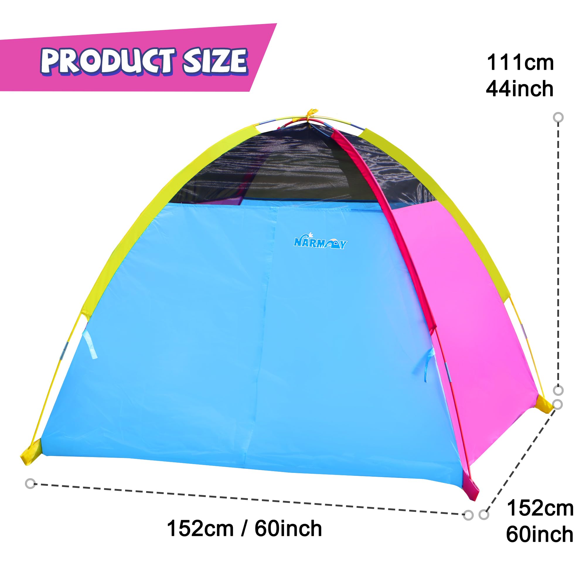 NARMAY Easy Joy Dome tent large ventilation mesh enhances airflow during play