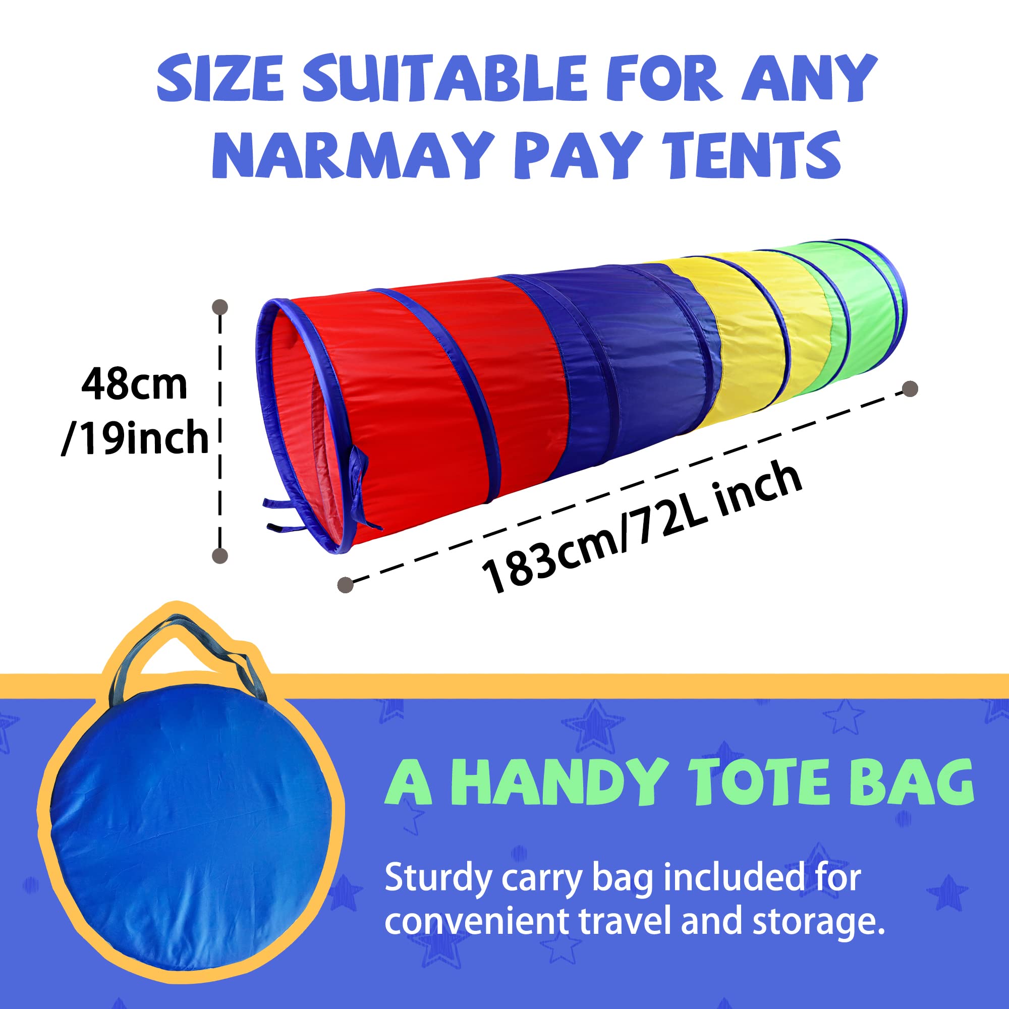 NARMAY Play Tunnel cotton padding adds extra safety and comfort.