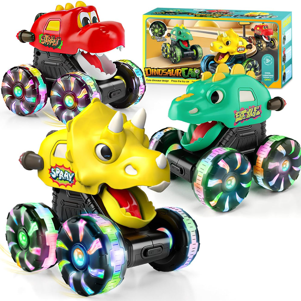 NARRIO dinosaur monster trucks with light-up wheels captivate toddlers during playtime