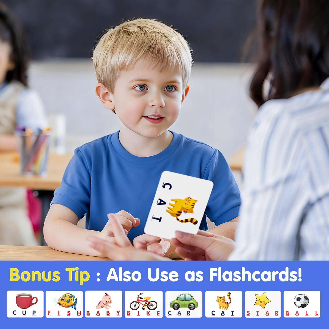 NARRIO word cards and slot demonstrate word matching and memory play at home
