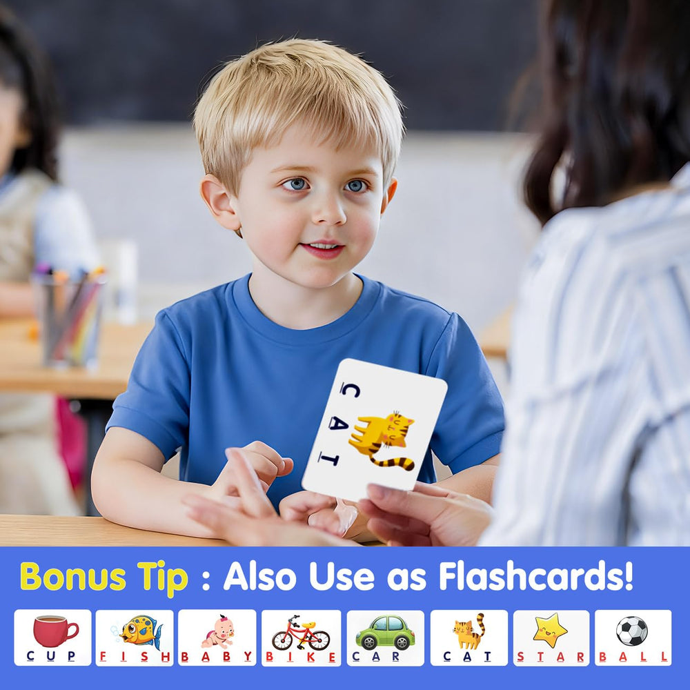NARRIO word cards and slot demonstrate word matching and memory play at home