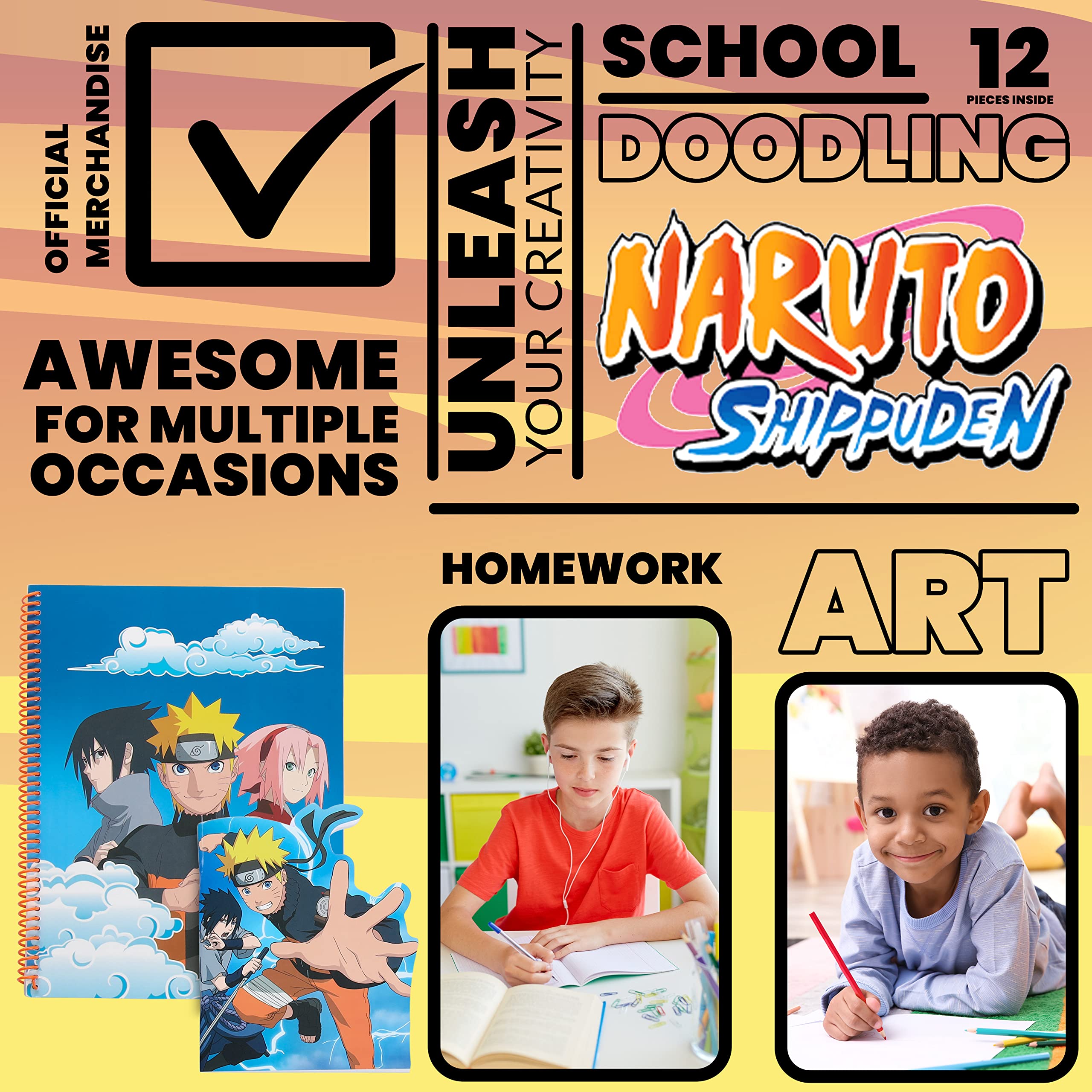 Naruto stationery set ballpoint pen for smooth writing on the go.