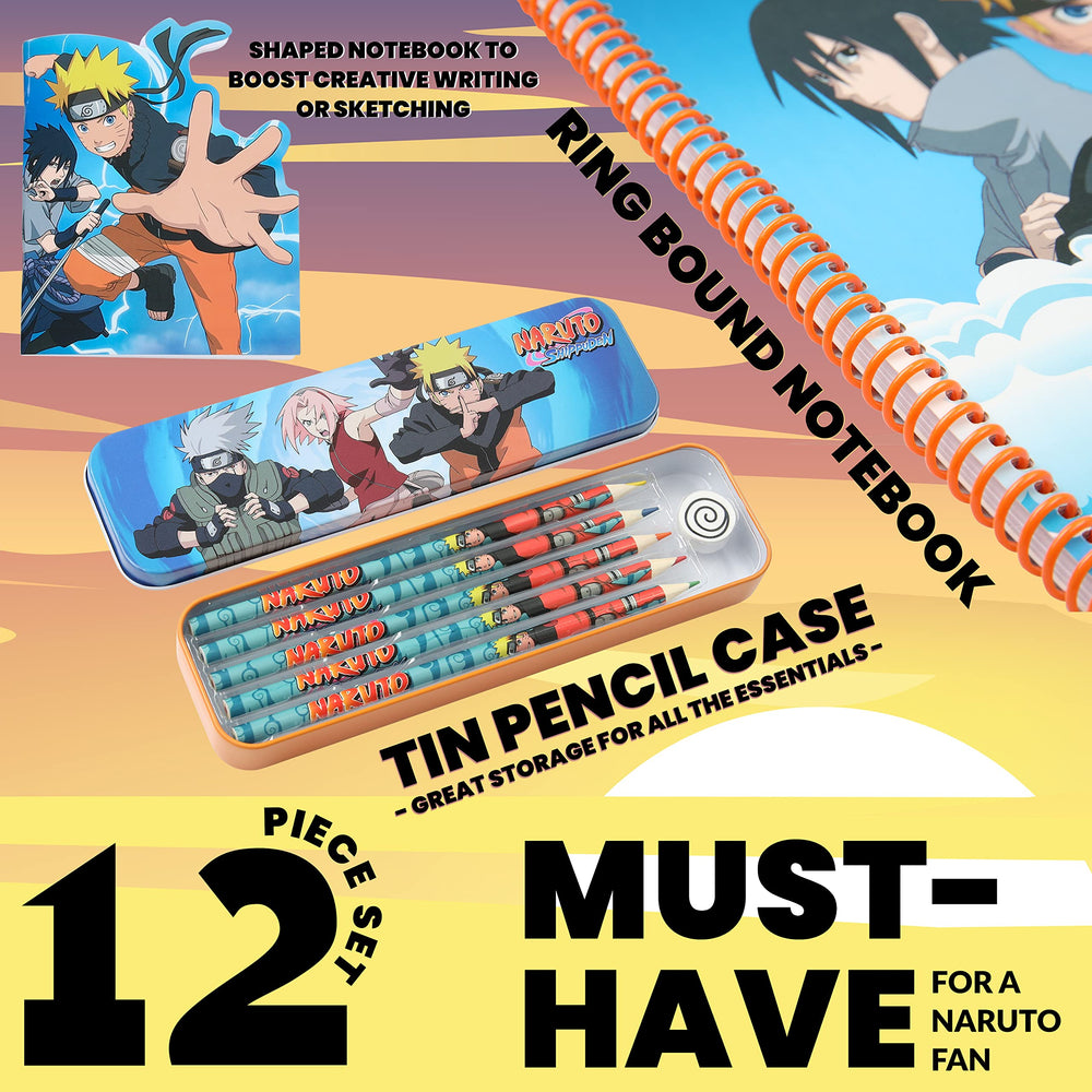 Naruto stationery set colouring pencils for vibrant drawings and color exploration.
