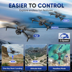 Naseto GPS Drone Follow Me mode keeps the drone oriented with you.