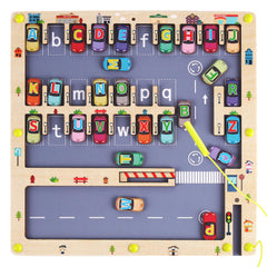 Nashrio Magnetic Alphabet Maze board front view supports focused, interactive play