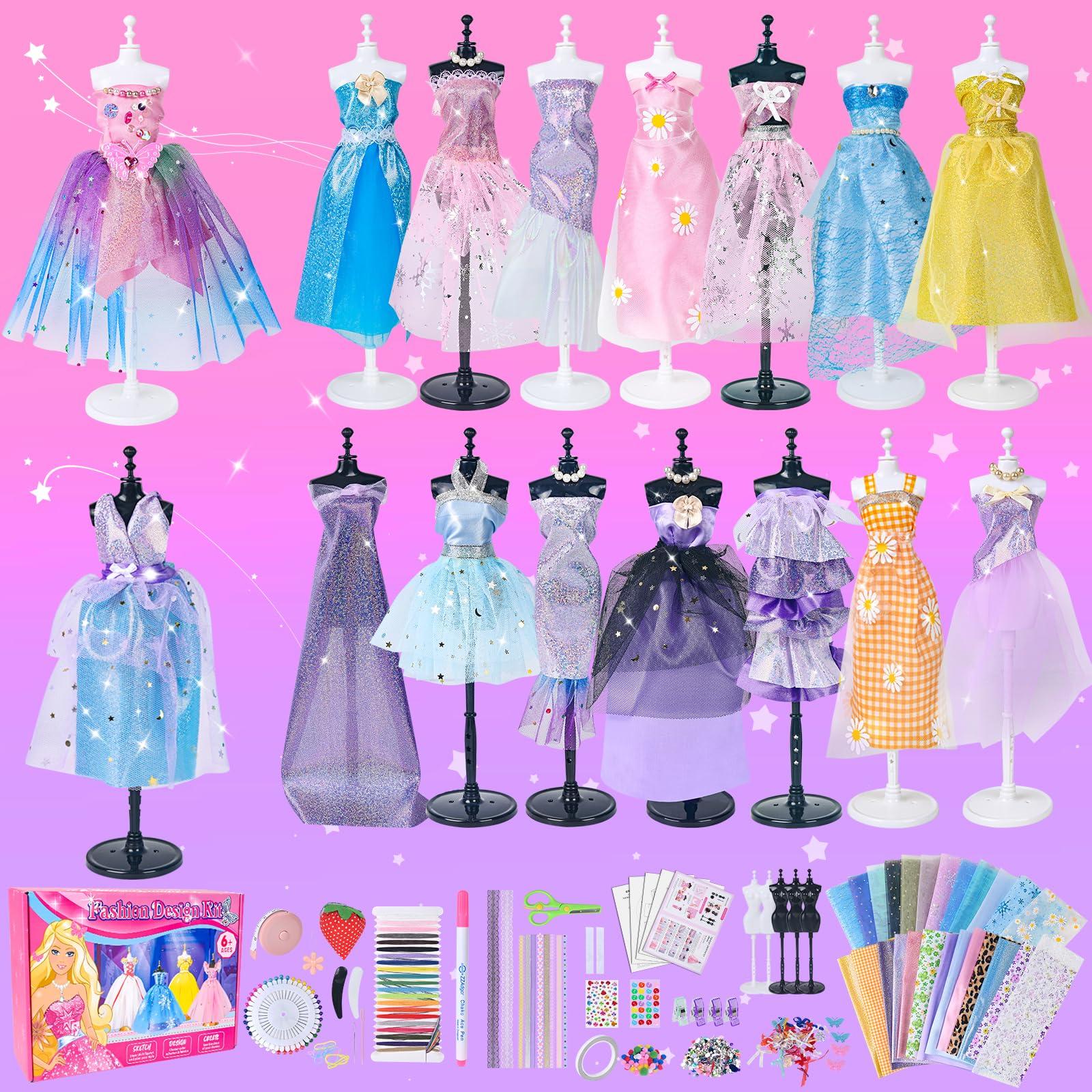 nasominako fashion designer kit with 5 mannequins for displaying outfits