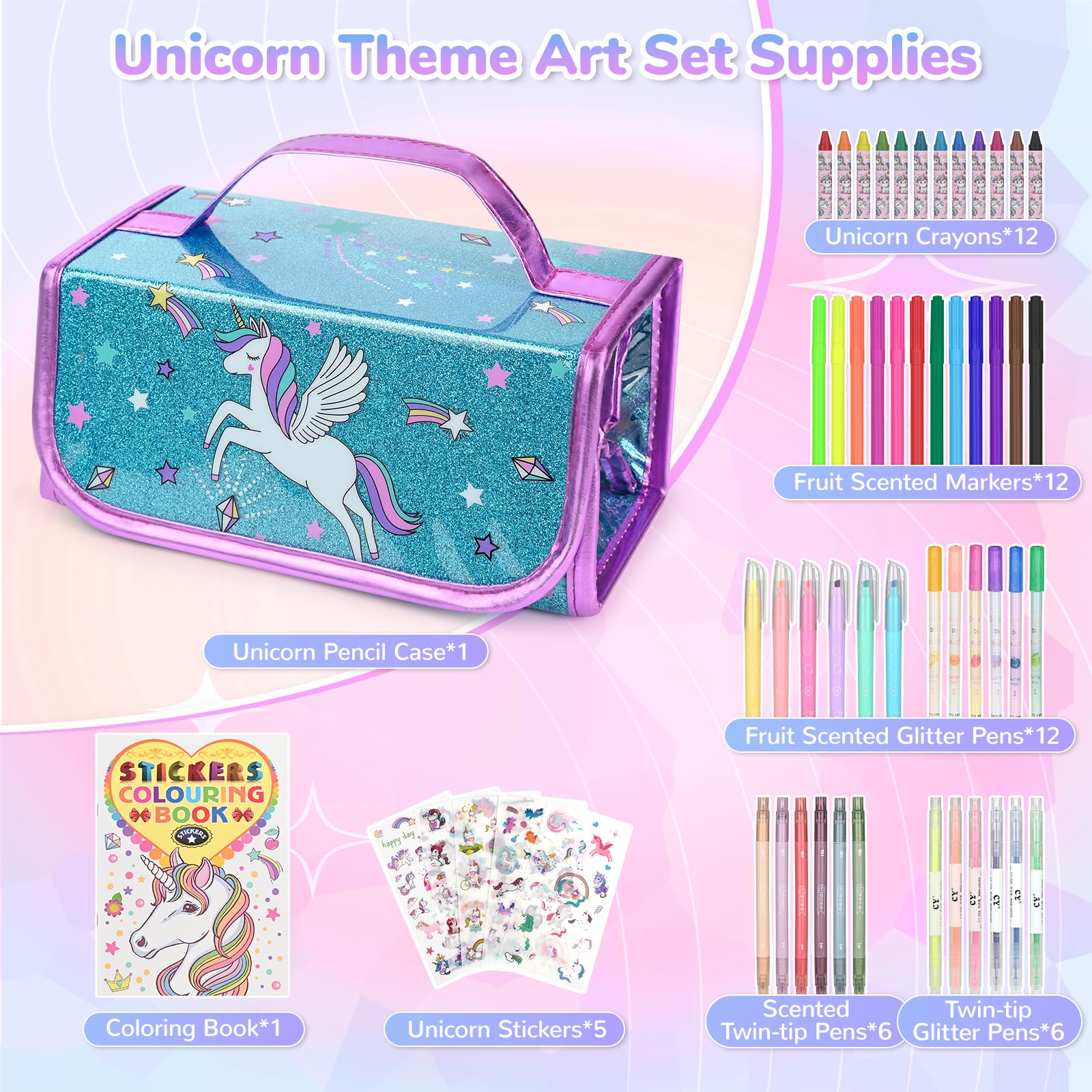 nasominako fruit scented glitter pens provide washable, vivid color and fun scents