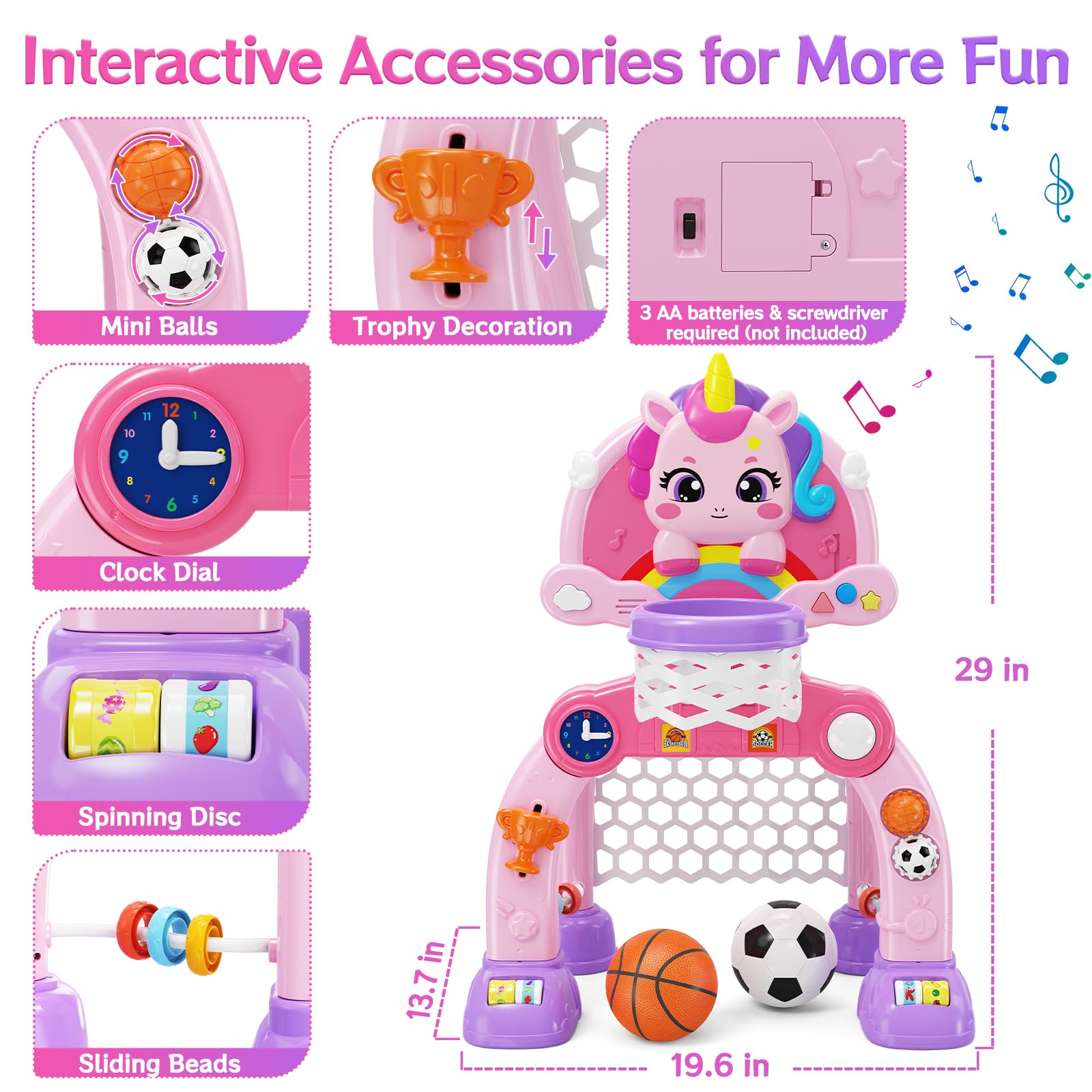 nasominako Unicorn Soccer Goal assembly shows indoor play setup for kids