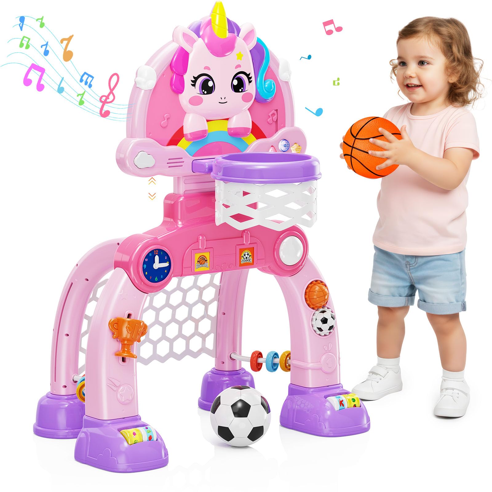 nasominako Unicorn Toddler Hoop with lights on base boosts active play and coordination